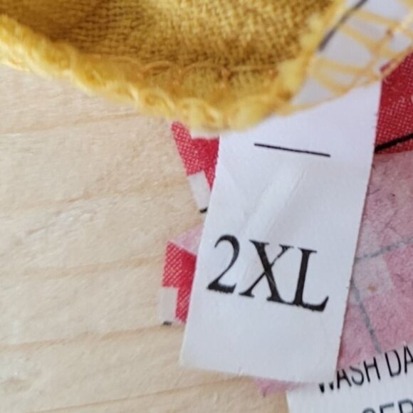 Yellow Cotton Boho Tiered Maxi Dress With V-Neck Short Sleeves 2XL - Picture 9 of 9